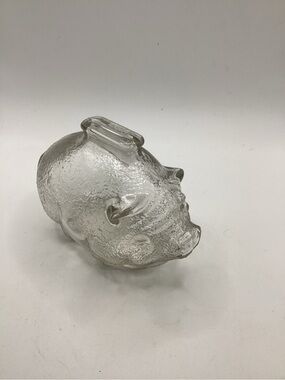 Vintage clear glass anchor hocking piggy bank